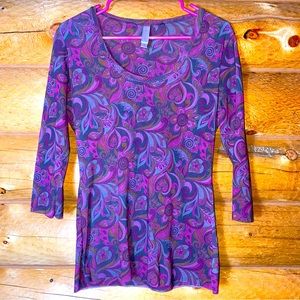 Lucky Fiona mesh floral paisley shirt